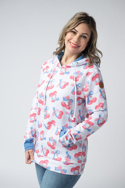 IN STOCK Hailey Pullover Hoodie - Patriotic Cherries - Pumpkin Patch Co