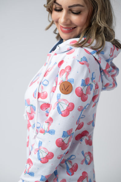 IN STOCK Hailey Pullover Hoodie - Patriotic Cherries - Pumpkin Patch Co