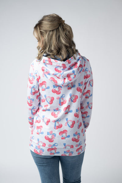 IN STOCK Hailey Pullover Hoodie - Patriotic Cherries - Pumpkin Patch Co
