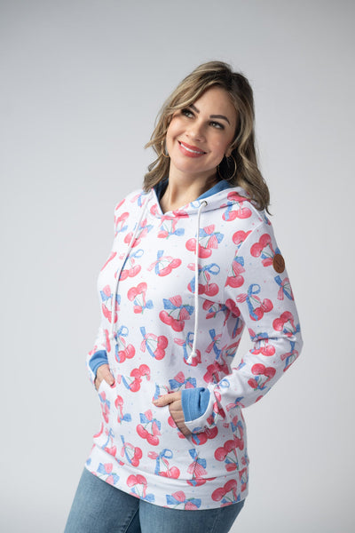 IN STOCK Hailey Pullover Hoodie - Patriotic Cherries - Pumpkin Patch Co