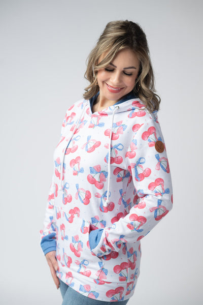 IN STOCK Hailey Pullover Hoodie - Patriotic Cherries - Pumpkin Patch Co