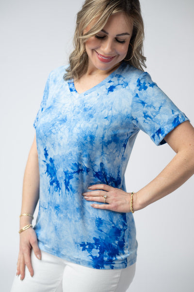 IN STOCK Sophie Top - Blue Tie Dye - Pumpkin Patch Co