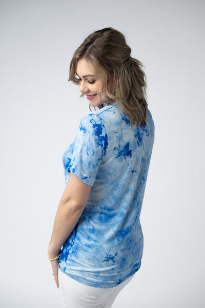 IN STOCK Sophie Top - Blue Tie Dye - Pumpkin Patch Co