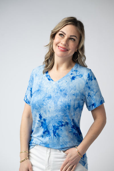 IN STOCK Sophie Top - Blue Tie Dye - Pumpkin Patch Co