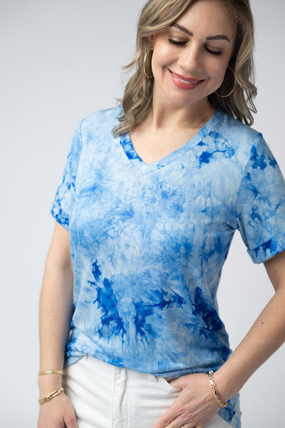 IN STOCK Sophie Top - Blue Tie Dye - Pumpkin Patch Co