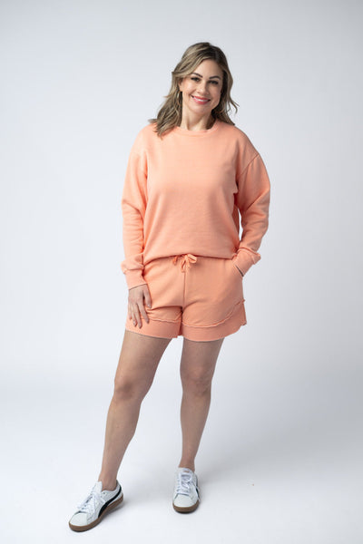 IN STOCK French Terry Stevie Shorts - Spring Peach - Pumpkin Patch Co