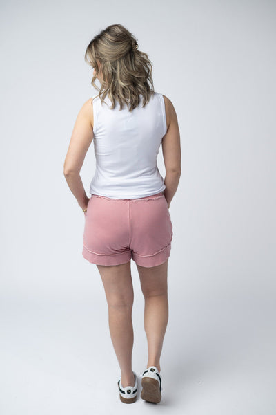 IN STOCK French Terry Stevie Shorts - Dusty Pink - Pumpkin Patch Co