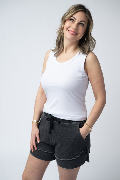 IN STOCK French Terry Stevie Shorts - Black - Pumpkin Patch Co