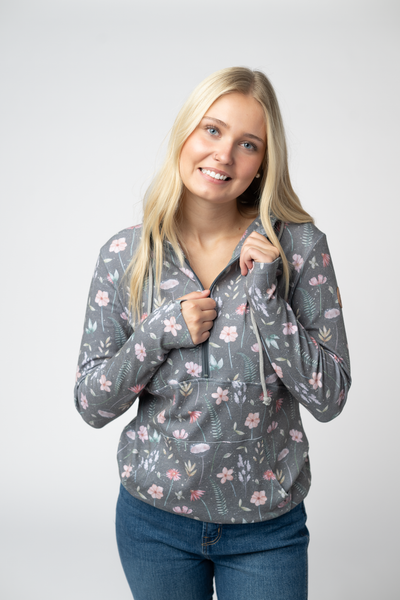 IN STOCK HalfZip Hoodie - Wildflower Meadow