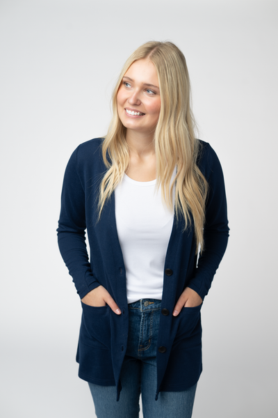 IN STOCK Cori Cardigan - Navy - Pumpkin Patch Co