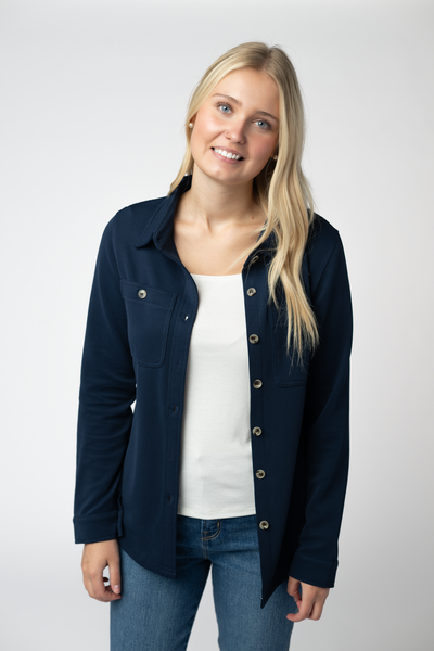 IN STOCK Ryleigh Ribbed Button Down - Navy