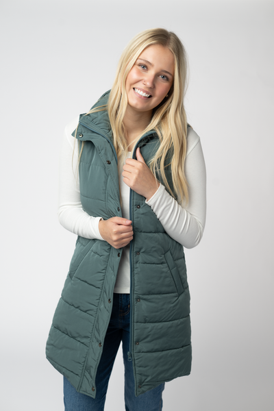 IN STOCK Harlow Long Vest - Teal