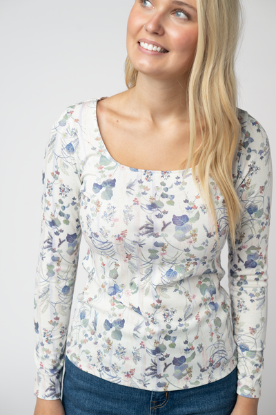 IN STOCK Alyssa Long Sleeve Top - Olive Meadow - Pumpkin Patch Co