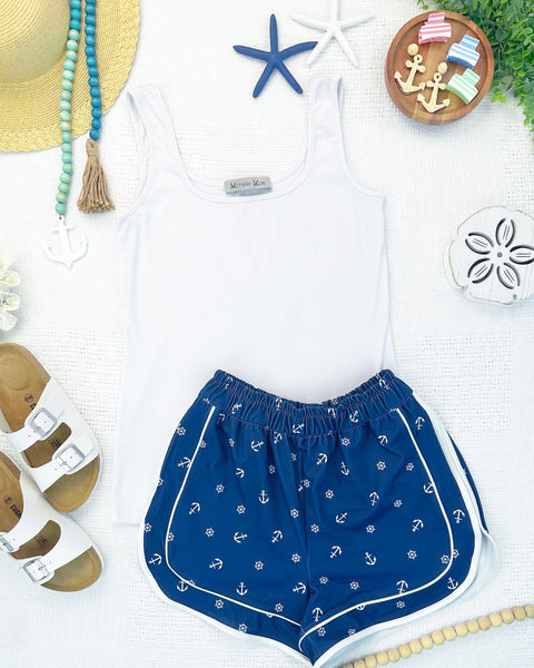 IN STOCK Dolphin Shorts - Nautical Navy - Pumpkin Patch Co