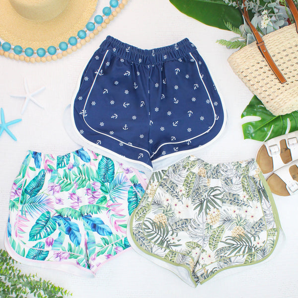 IN STOCK Dolphin Shorts - Tropical Leaf - Pumpkin Patch Co