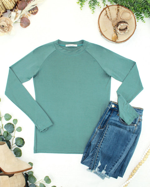 IN STOCK Blair Long Sleeve Top - Dusty Jade - Pumpkin Patch Co