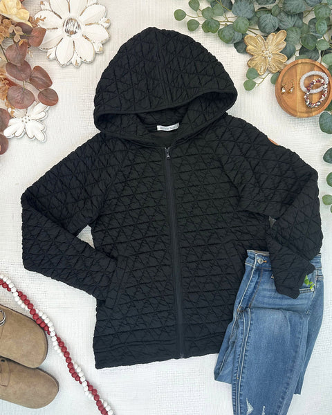 IN STOCK Geometric Fullzip Hoodie - Black