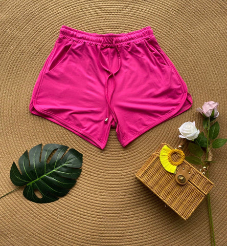 Printed Lounge Shorts-#10-Hot Pink