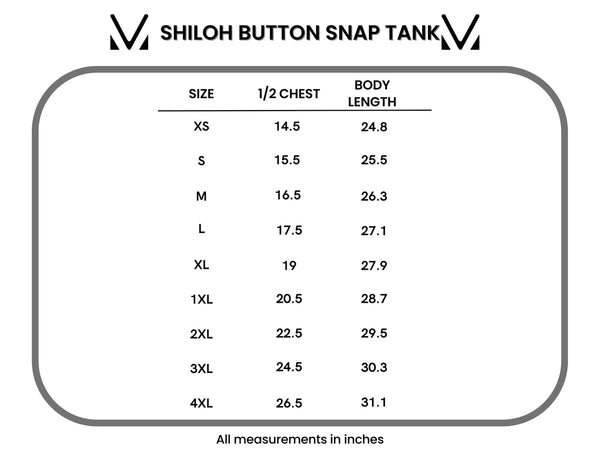 IN STOCK Shiloh Button Snap Tank - Ocean Blue - Pumpkin Patch Co