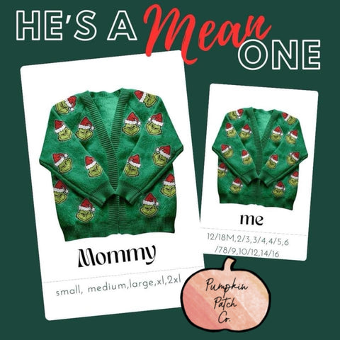 He’s A Mean One Cardigan (Pre Order)