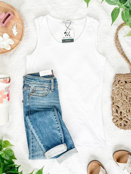 IN STOCK Ava Tank- White - Pumpkin Patch Co