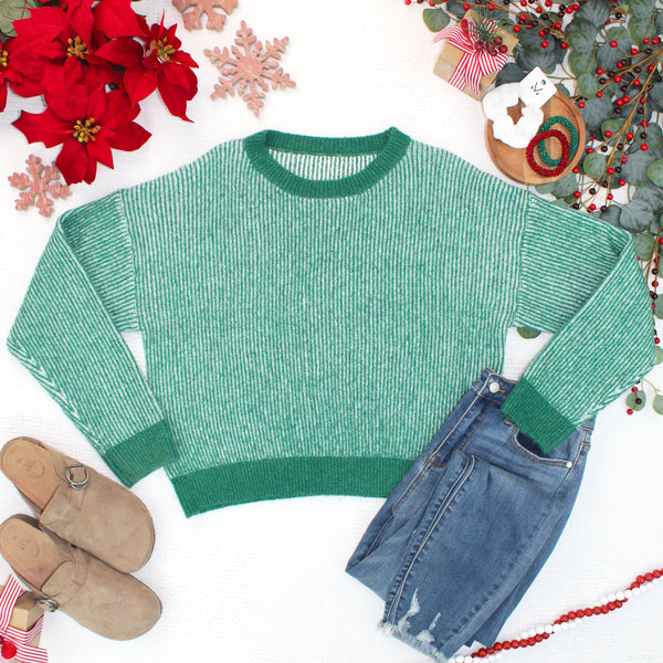 IN STOCK Josie Cozy Crew Sweater - Green