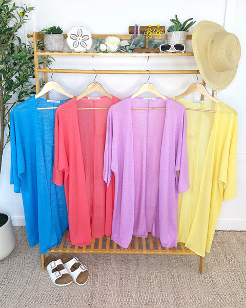 IN STOCK Ellie Cover-Up Kimono - Light Blue