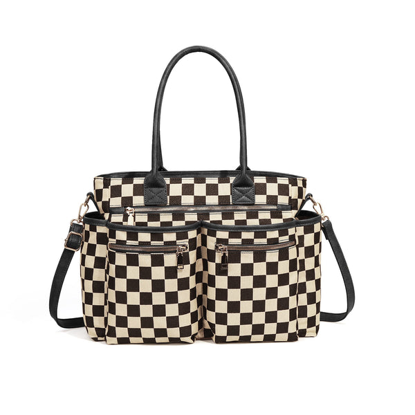 PREORDER: On-The-Go Checkered Organizer Tote RERUN 6.8.26 osym - Pumpkin Patch Co