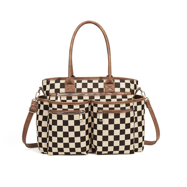 PREORDER: On-The-Go Checkered Organizer Tote RERUN 6.8.26 osym - Pumpkin Patch Co
