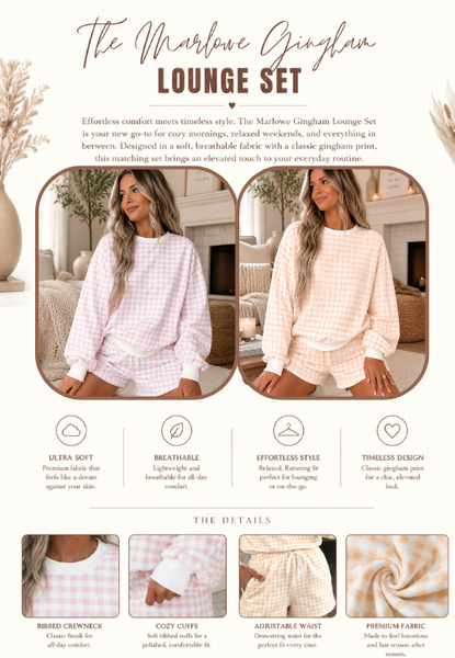 PREORDER: The Marlowe Gingham Lounge Set 7.27.26