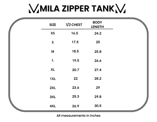 IN STOCK Mila Zipper Tank - Blue - Pumpkin Patch Co