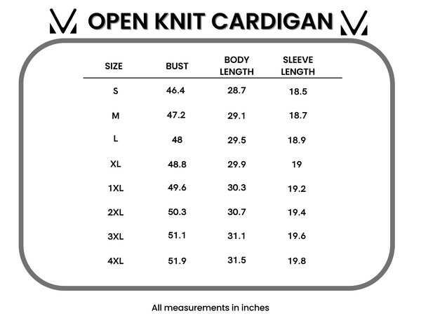 IN STOCK Open Knit Cardigan - Black