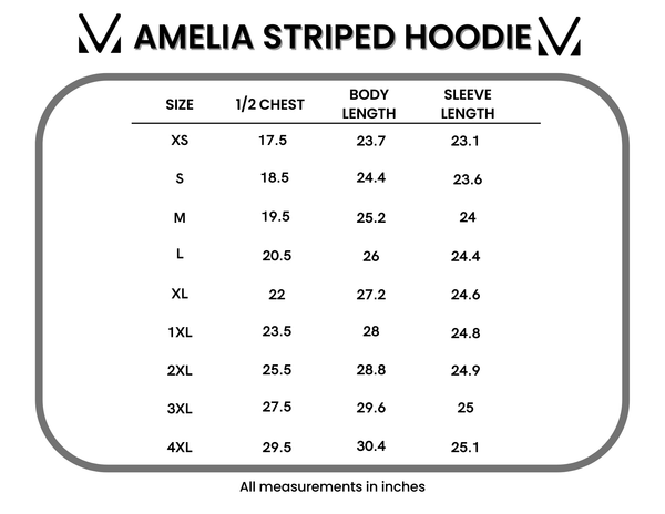 IN STOCK Amelia Striped Hoodie - Sky Blue