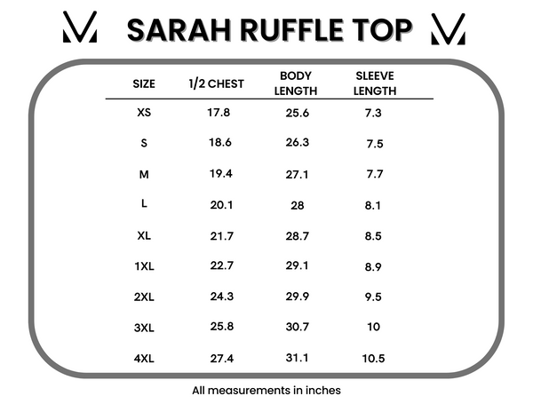 IN STOCK Sarah Ruffle Short Sleeve - Dusty Jade - Pumpkin Patch Co