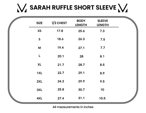 IN STOCK Sarah Ruffle Short Sleeve - Mulberry