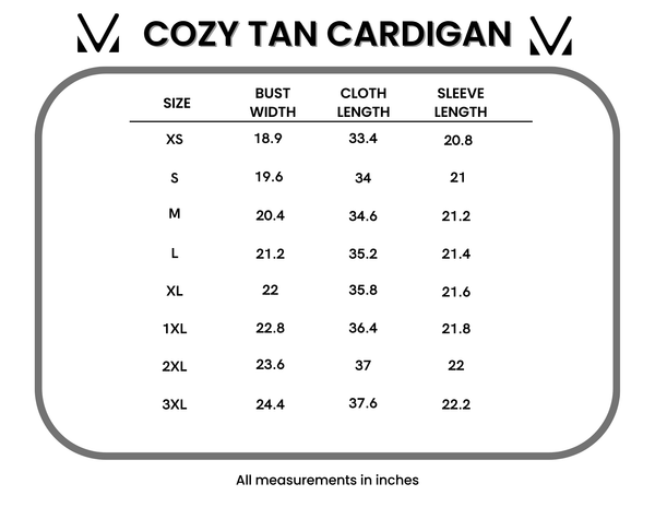 IN STOCK Cozy Cardigan - Tan