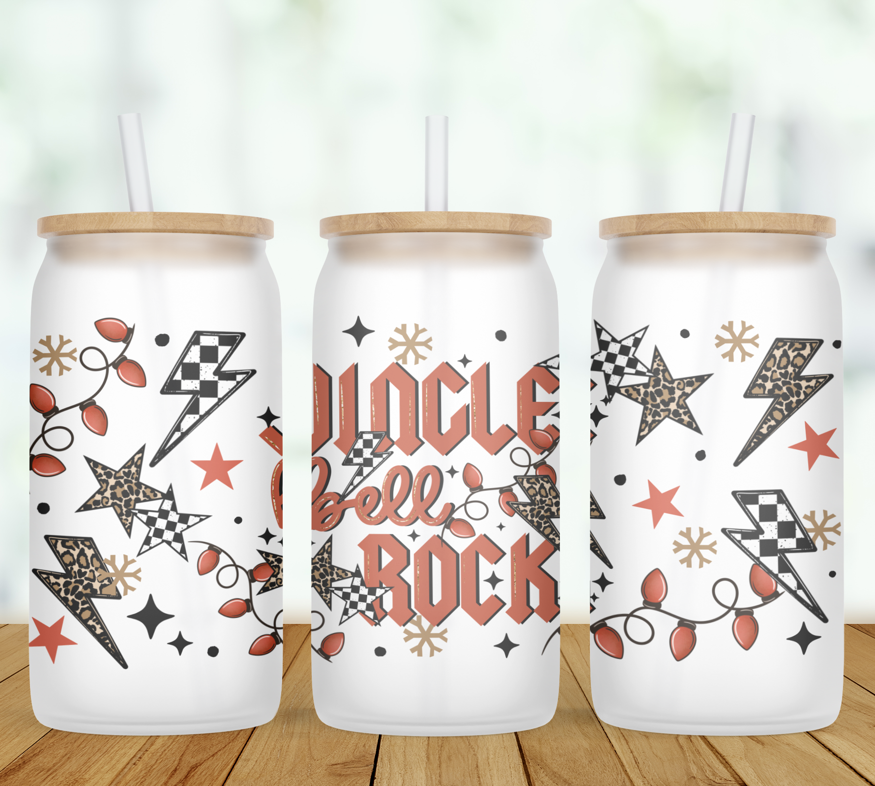 Jingle Bell Rock Glass Can