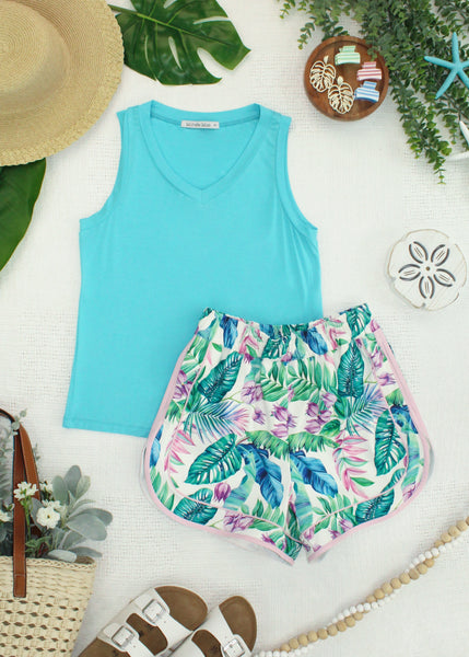 IN STOCK Noelle Tank - Aqua - Pumpkin Patch Co