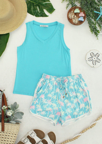 IN STOCK Noelle Tank - Aqua - Pumpkin Patch Co