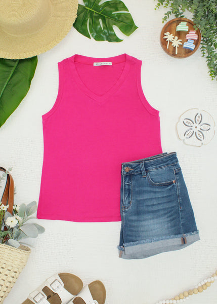 IN STOCK Noelle Tank - Hot Pink - Pumpkin Patch Co