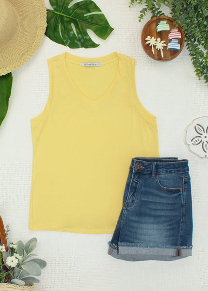 IN STOCK Noelle Tank - Lemon - Pumpkin Patch Co