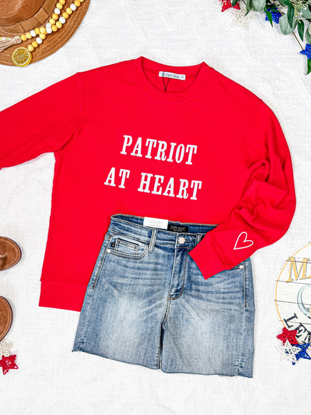 IN STOCK Corrine Embroidered Pullover Top - Patriot at Heart - Pumpkin Patch Co