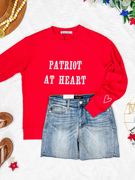 IN STOCK Corrine Embroidered Pullover Top - Patriot at Heart - Pumpkin Patch Co