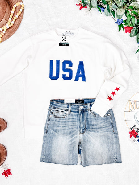 IN STOCK USA Pullover - White - Pumpkin Patch Co