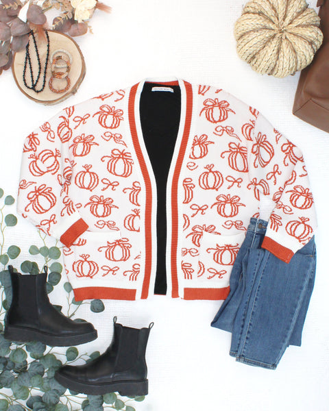 IN STOCK Pumpkins Pocket Cardigan - Pumpkin Patch Co