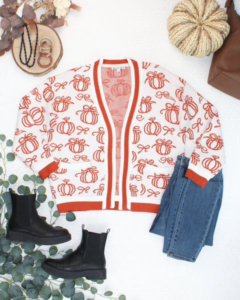 IN STOCK Pumpkins Pocket Cardigan - Pumpkin Patch Co