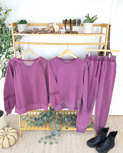 IN STOCK Vintage Wash Joggers - Purple