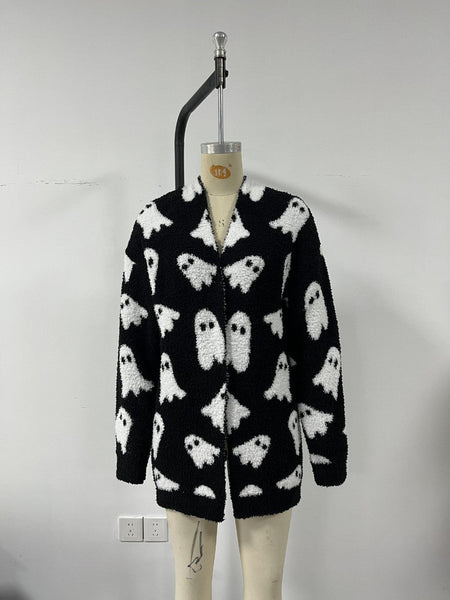 PREORDER: Spooky Season Ghost Cardigans   8.24.26 OSYM - Pumpkin Patch Co
