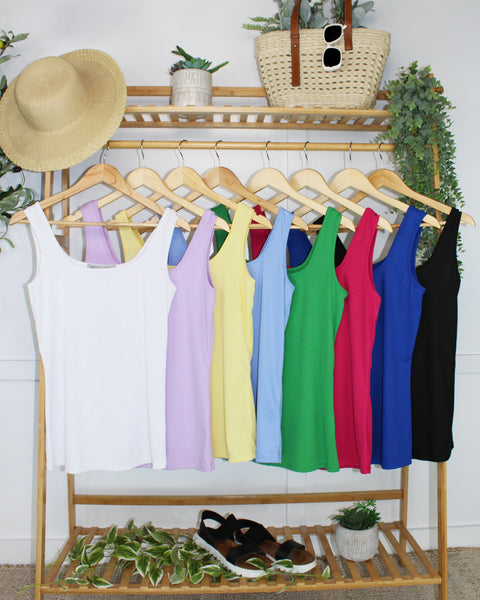 IN STOCK Rachel Ribbed Tank -  Lavender - Pumpkin Patch Co