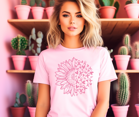 Sunflower Breast Cancer Graphic T (S-3XL)